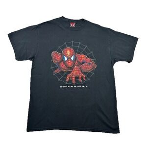 Vintage Spider-Man T-Shirt Mens L Movie Promo Marvel Super Hero Web Y2K USA